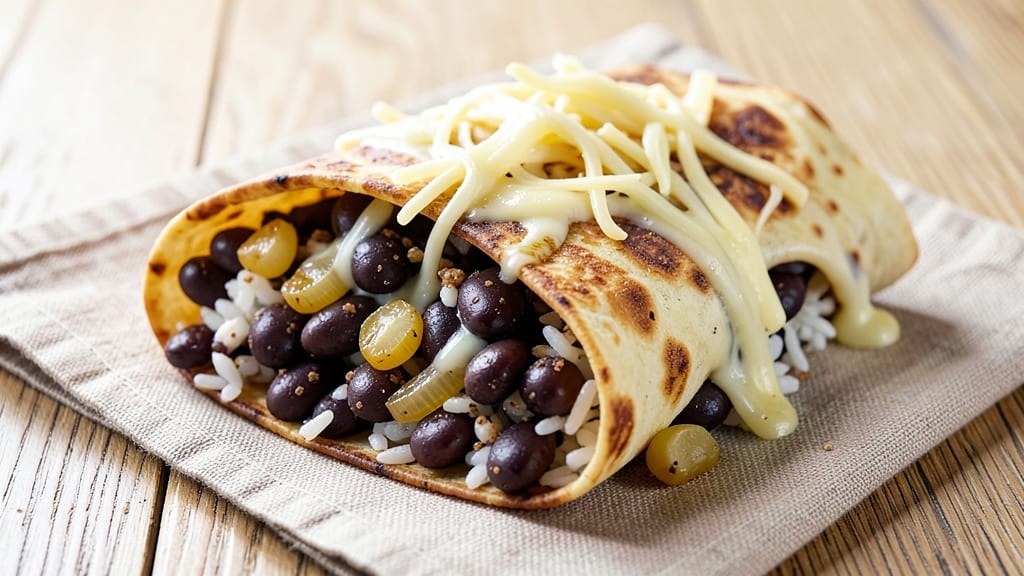 Black Bean, Rice, and Cheese Burrito Recipe: Crispy Tortilla Crunch Meets Melty Cheese Rivers