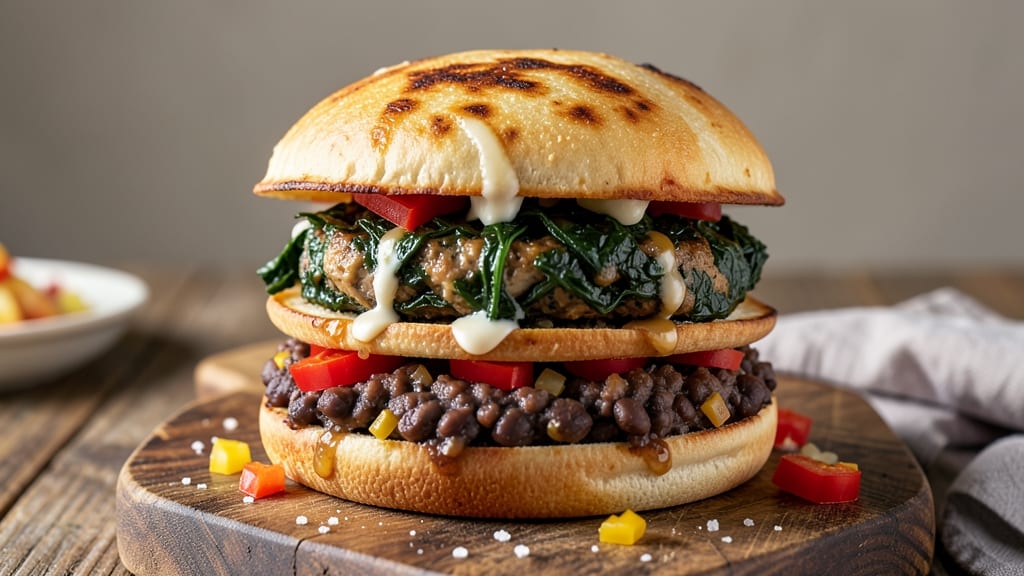 Black Bean and Spinach Burger Recipe: Juicy Black Bean Patties With Charred Tortilla Crunch