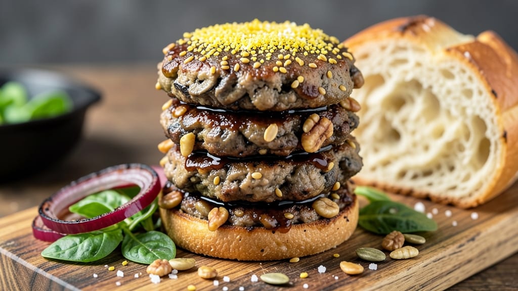 Bean-Free Veggie Burger Recipe: Mushroom-Walnut Blend With Umami Crunch