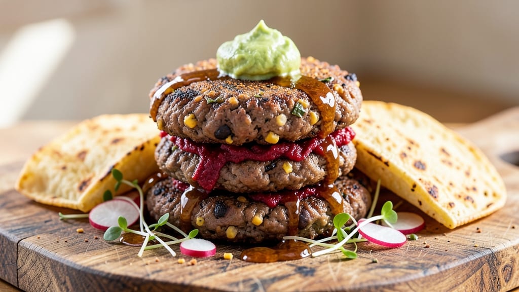 Black Bean and Beet Veggie Burger Recipe: Earthy Sweetness With Crispy Tortilla Crowns