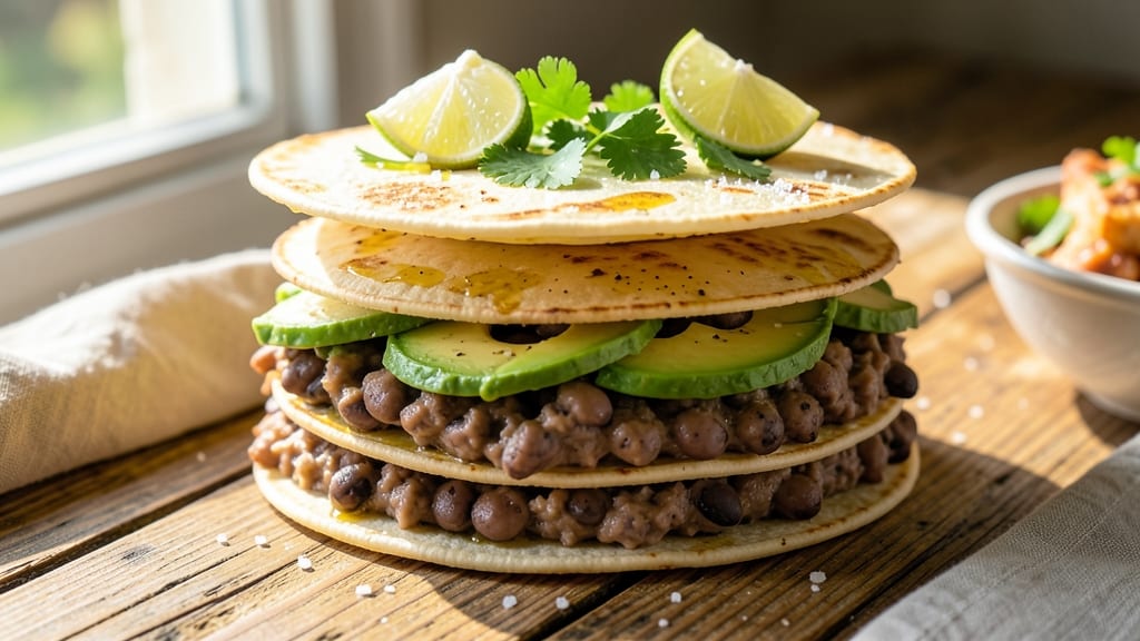 Black Bean Sandwich Recipe: Crunchy Tortilla Crust Meets Creamy Cumin Lime Filling