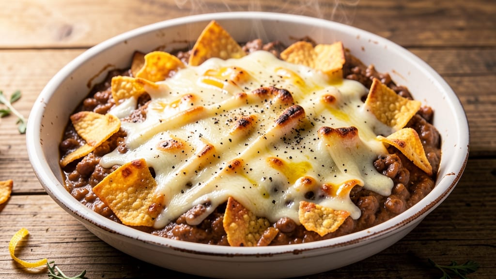 Bean Dip Casserole Recipe: Crispy Tortilla Crowns Over Creamy Bean Magic