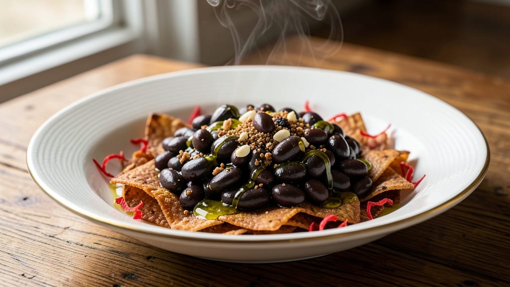 Black Bean Cowboy Caviar Recipe: Crunchy Tortilla Toppings Over Creamy Lime Zest