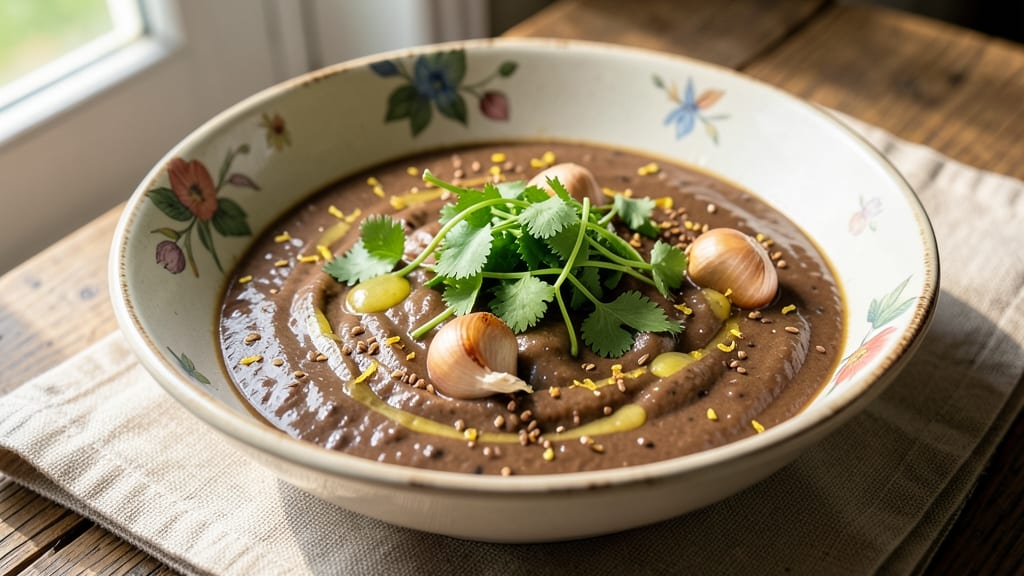 Black Bean Dressing Recipe: Velvety Lime-Cumin Swirl With Crunchy Tortilla Topping