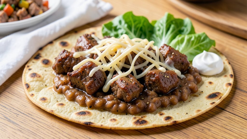 Beef and Bean Tostadas Recipe: Crispy Tortilla Crowns With Smoky Beef Filling