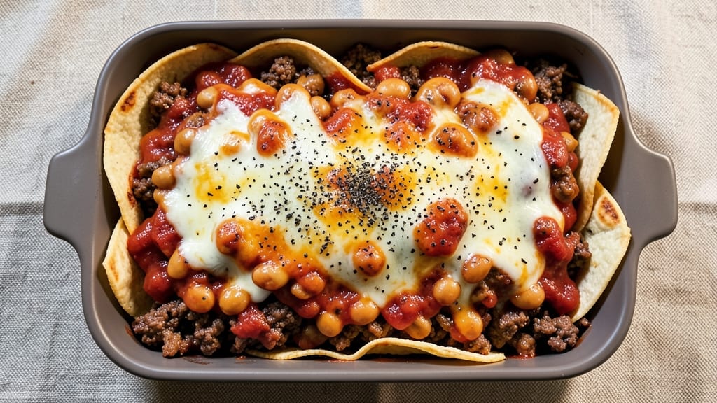 Beef and Bean Enchilada Casserole Recipe: Smoky Tortilla Layers with Melty Cheese