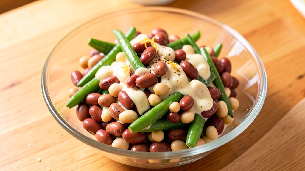 Betty Crocker's 3 Bean Salad Recipe: Crunchy Topped Pantry Staple Delight