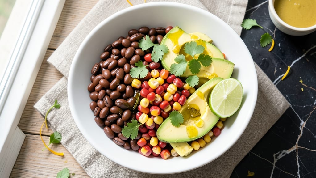 Bean Corn Avocado Salad Recipe: Bright Lime and Cilantro Freshness