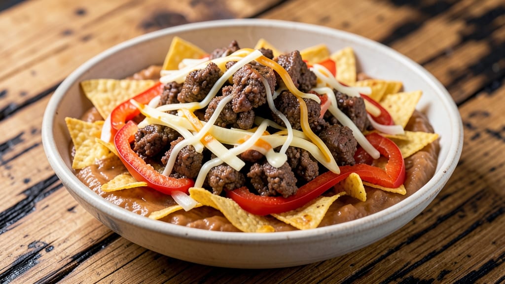 Beef and Bean Nachos Recipe: Crispy Tortilla Stacks Loaded With Smoky Cheese Rivers