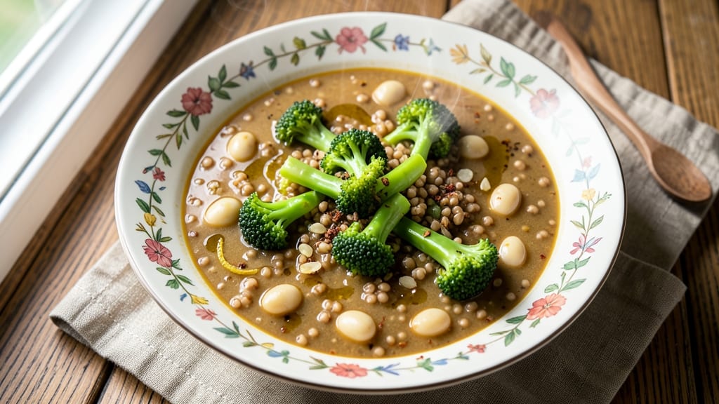 Broccoli Barley and Cannellini Bean Soup Recipe: Earthy Herbal Depth With Nutty Barley Bites