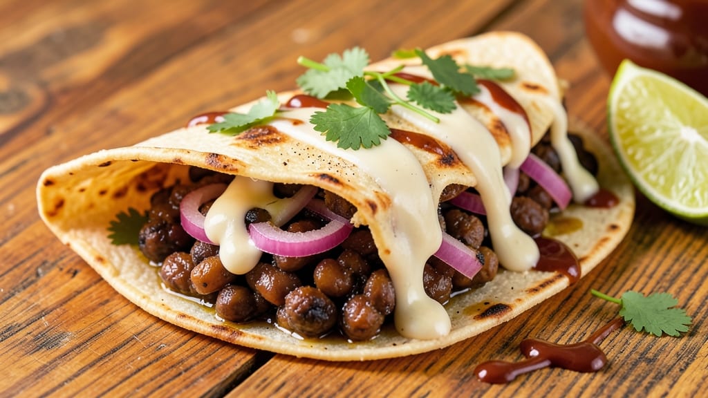Black Bean Crunch Wraps Recipe: Charred Tortilla Crunch Over Creamy Spiced Filling