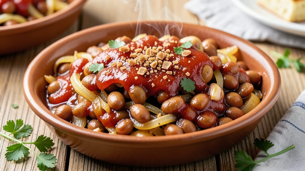Baked Bean Recipe with Ketchup Mustard Brown Sugar: Slow-Simmered Sweet Heat in One Pot