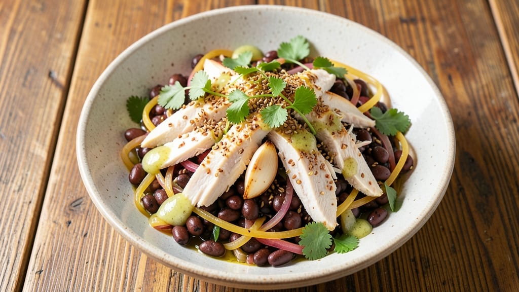 Black Bean Chicken Salad Recipe: Crunchy Tortilla Topped Protein-Packed Bite
