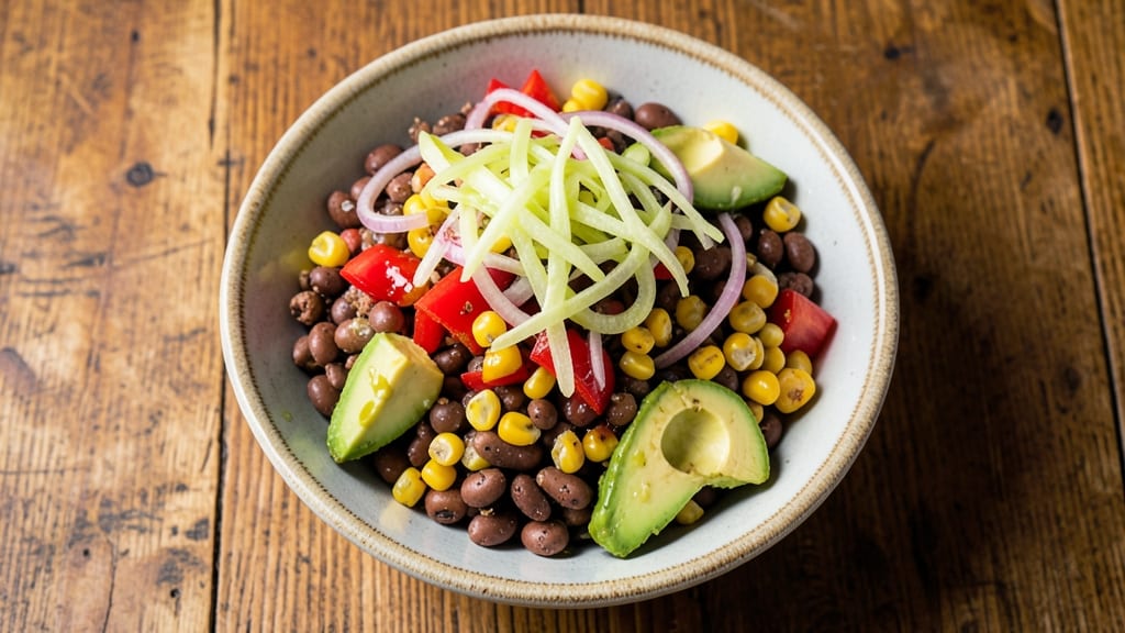 Black Bean and Corn Salsa Recipe With Italian Dressing: Crunchy Tortilla Topped Brightness