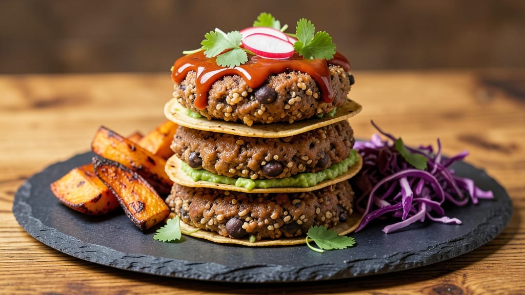 Black Bean Quinoa Veggie Burgers Recipe: Crispy Tortilla-Crusted Plant-Power Patties