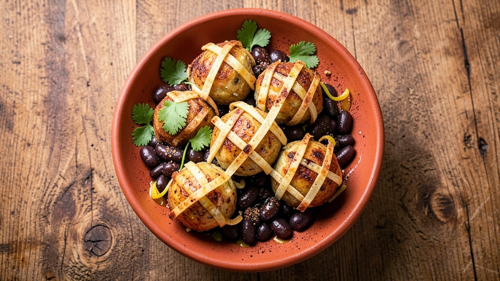 Black Bean and Plantain Balls Recipe: Crispy Tortilla-Crusted Bites with Sweet Spice Fusion