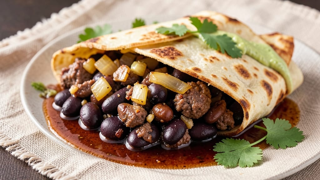 Beef and Black Bean Burritos Recipe: Smoky Cumin and Charred Tortilla Crisp Fusion