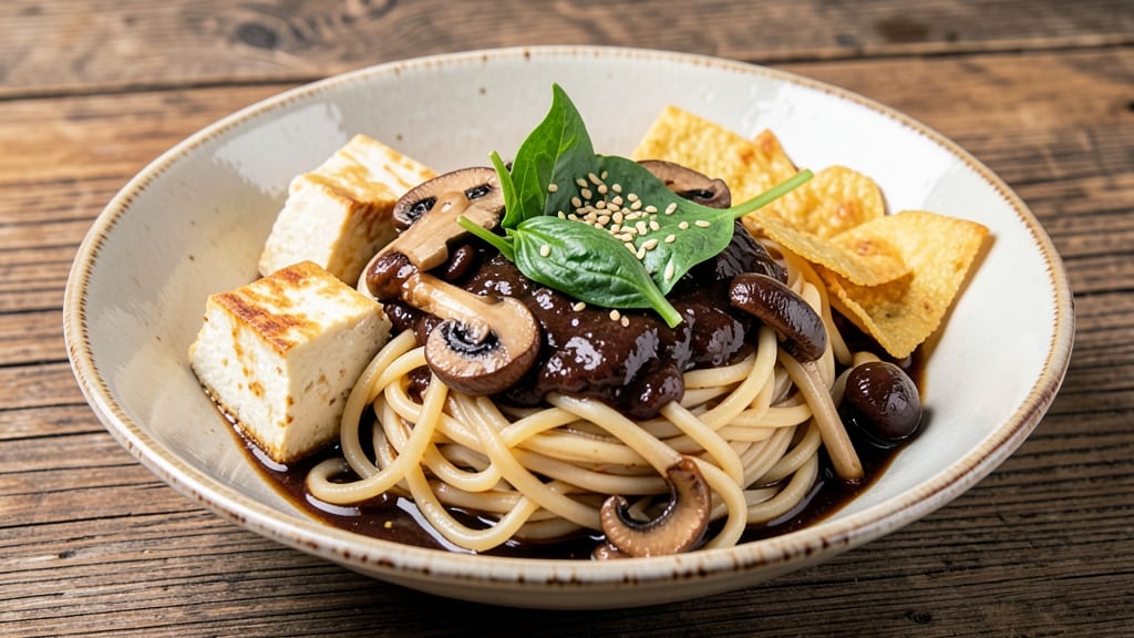 Black Bean Paste Noodles Korean Recipe: Umami-Rich Slurp With Crispy Tortilla Topping