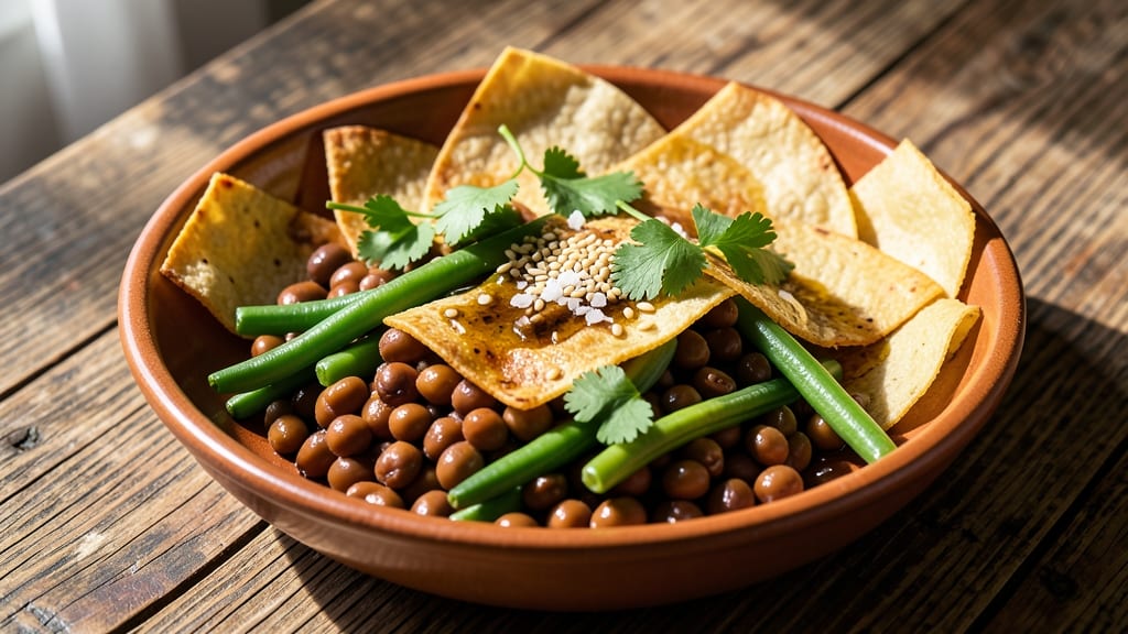Black Eyed Pea Restaurant Green Bean Recipe: Crispy Tortilla-Topped Protein-Packed Bowl