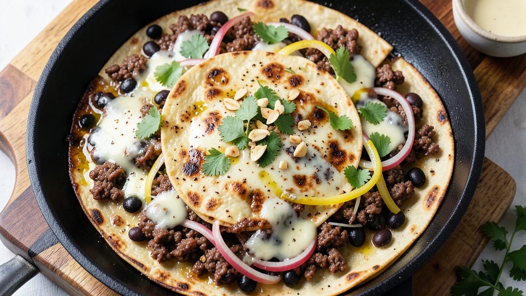 Black Bean and Beef Quesadillas Recipe: Crispy Tortilla Crunch With Melty Cheese Rivers