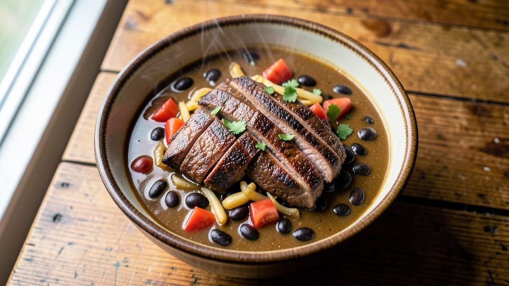 Applebee's Steak and Black Bean Soup Recipe: Smoky Tortilla-Topped Heartiness