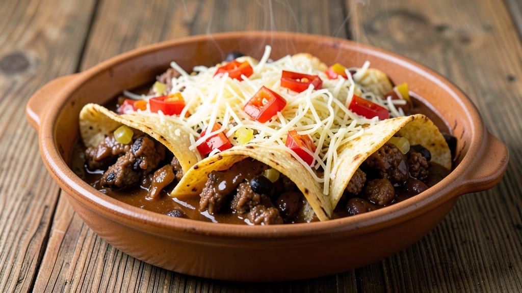 Beef and Black Bean Enchilada Recipe: Smoky Tortilla Crunch Over Melty Cheese Rivers
