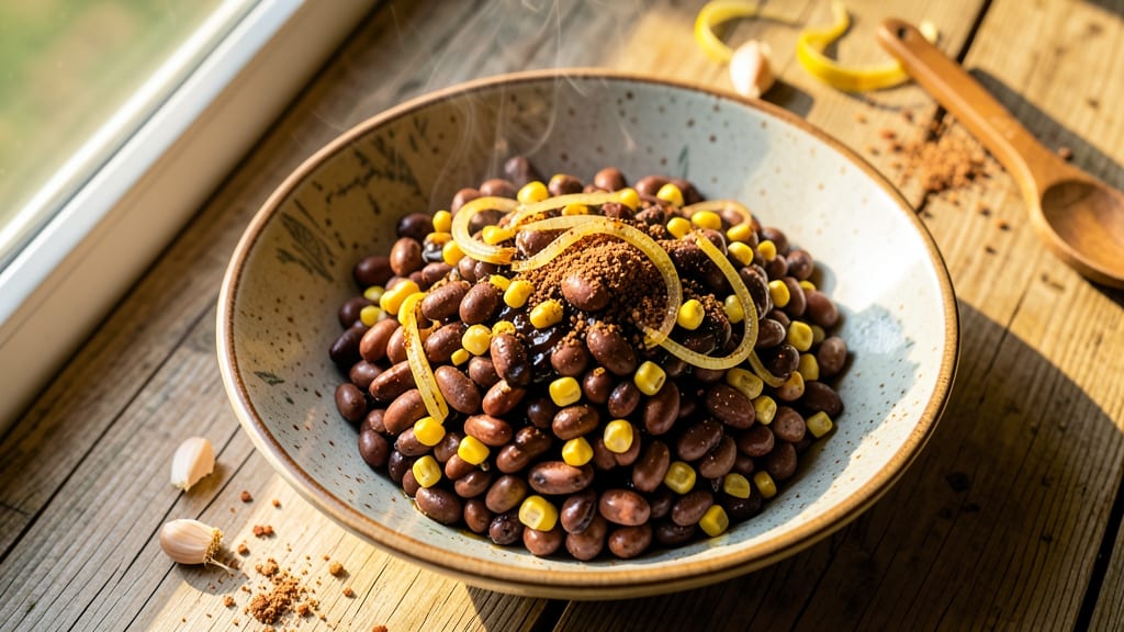 Black Bean and Pinto Bean Recipe: Smoky Cumin and Charred Corn Fiesta Bowl