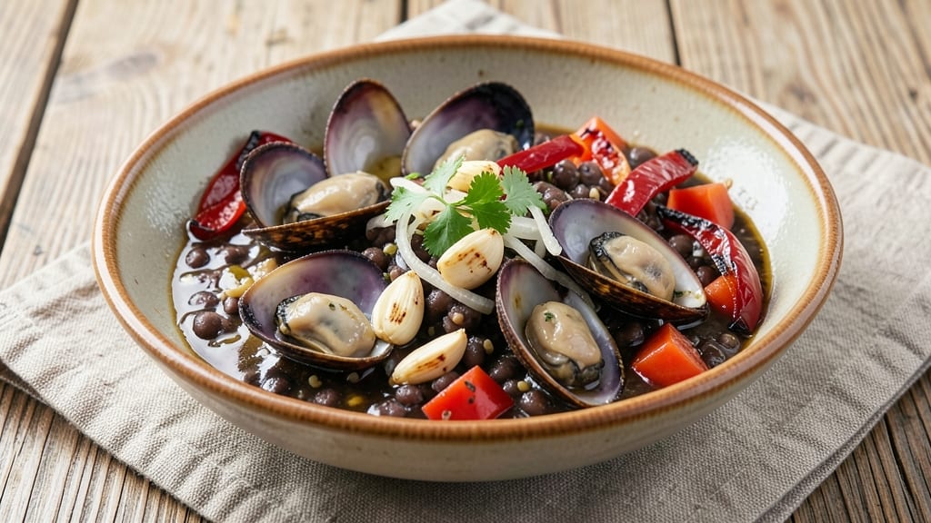 Black Bean and Mussels Recipe: One-Pot Mediterranean Bounty with Charred Garlic