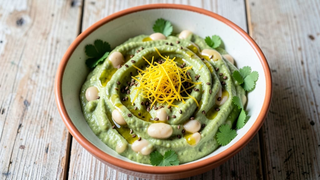 Avocado and Bean Dip Recipe: Crunchy Tortilla Topping Meets Creamy Lime Zing