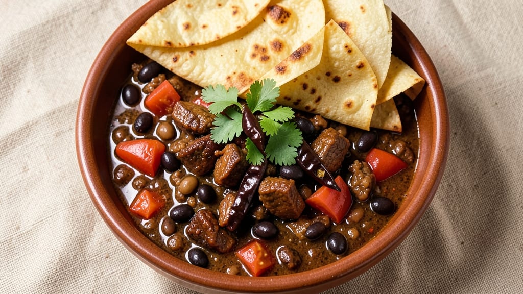 Black Bean Ground Pork Chili Recipe: Smoky Tortilla-Crusted Depth With Spiced Tomato Heat