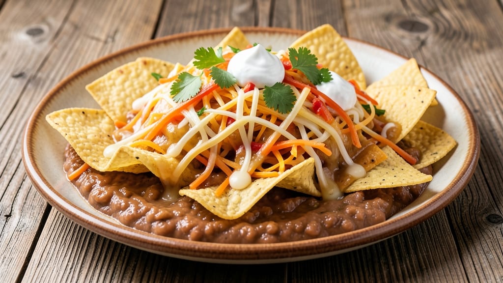 Bean and Cheese Nachos Recipe: Crunchy Tortilla Stacks with Triple-Melty Cheese Rivers