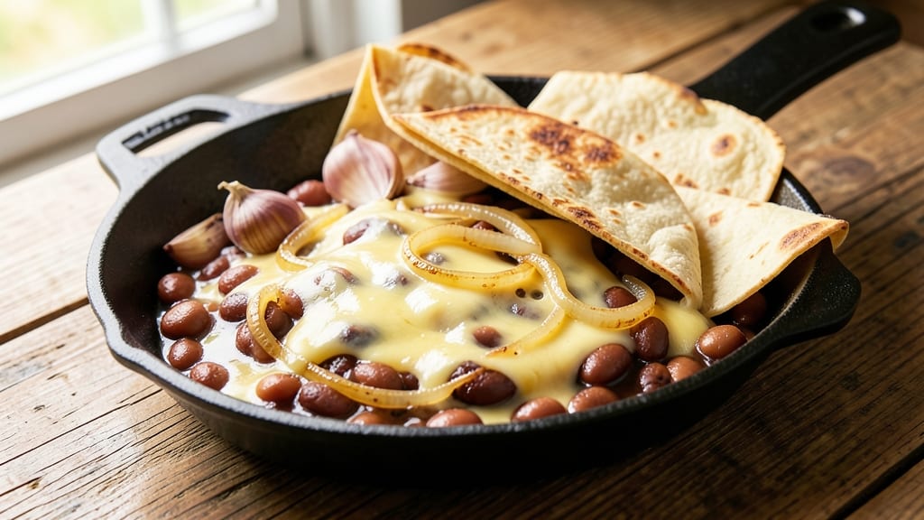 Bean Surprise Recipe: Savory Tortilla-Crusted Cheese Melt Magic
