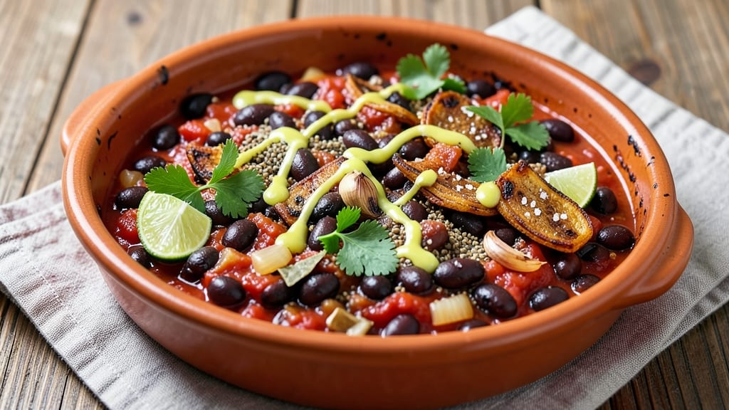 Black Bean Picadillo Recipe: Tomato-Cumin Braise with Crispy Tortilla Topping