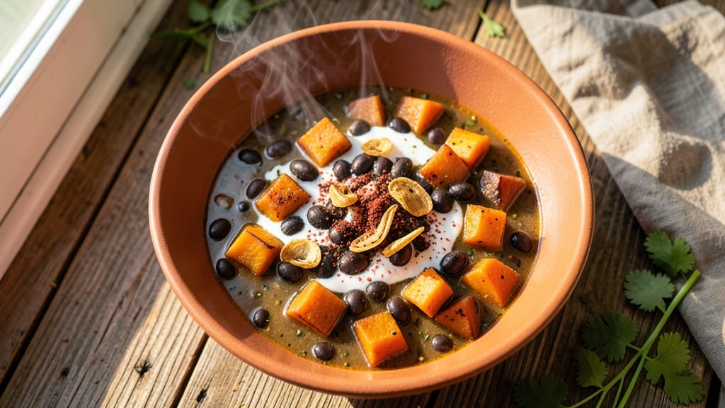 Black Bean Butternut Squash Stew Recipe: Sweet-Spiced Slow Simmer With Fibrous Texture
