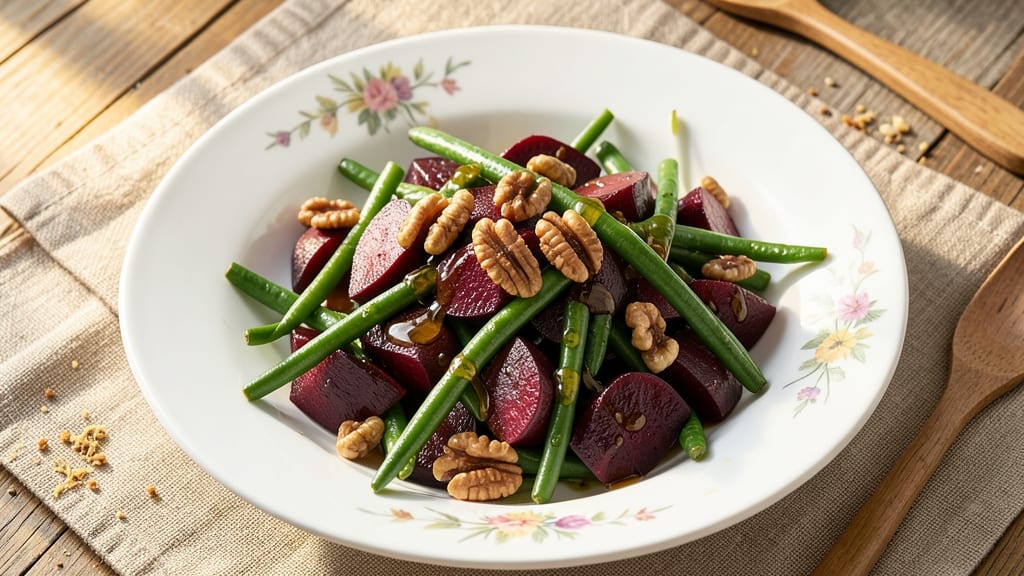 Beet and Green Bean Salad Recipe: Earthy Sweetness With Crispy Walnut Crunch