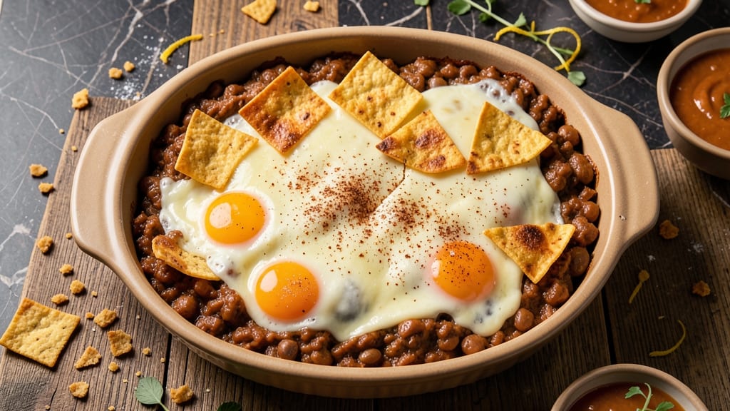 Bean and Cheese Casserole Recipe: Crispy Tortilla Crowns Over Melty Bean Cheese