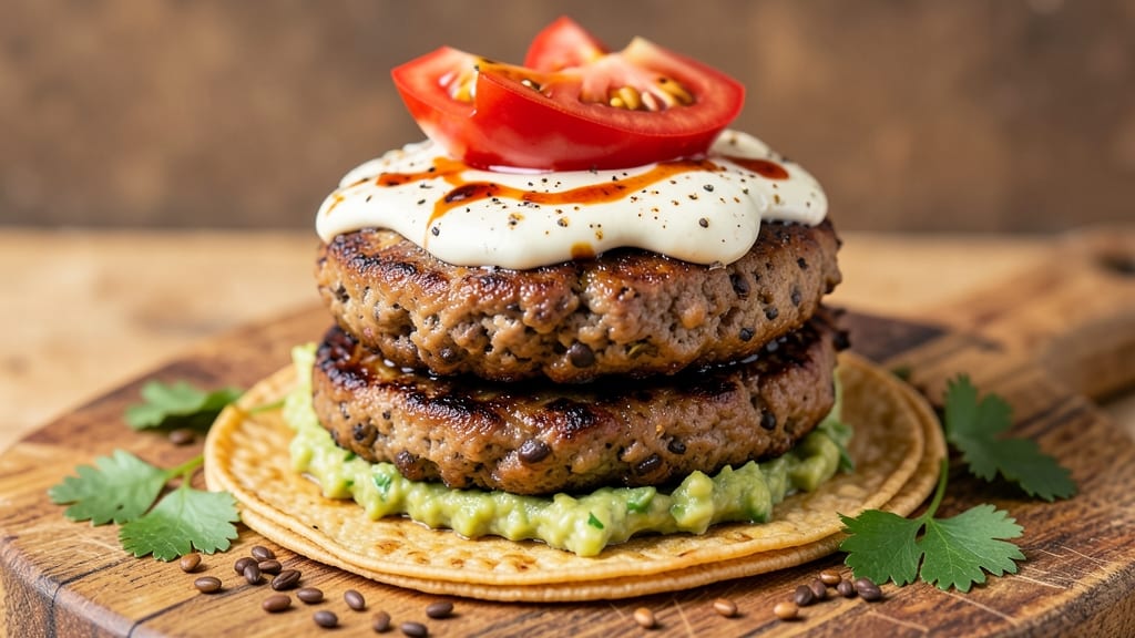Black Bean Tofu Burgers Recipe: Crispy Tortilla Crowns With Herby Cumin Filling