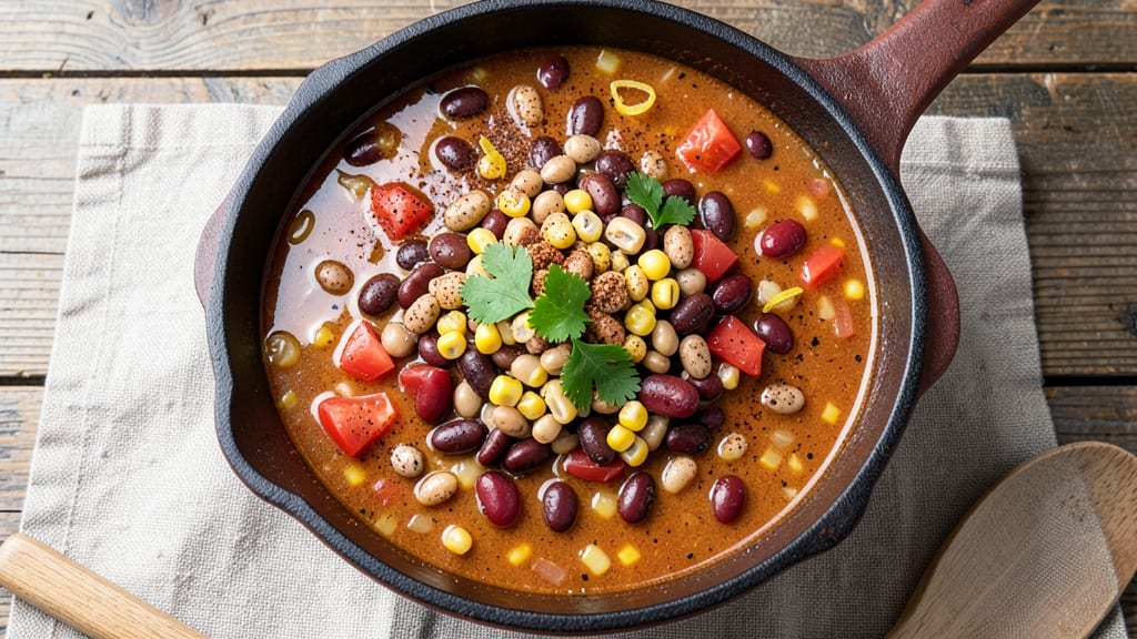 Bean Pot Taco Soup Recipe: Smoky Tortilla Crunch Over Hearty Beans
