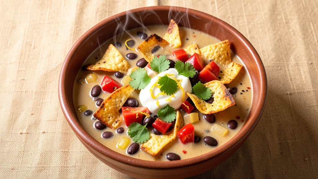 Black Bean Enchilada Soup Recipe: Tortilla-Crusted Comfort with Smoky Cumin Heat